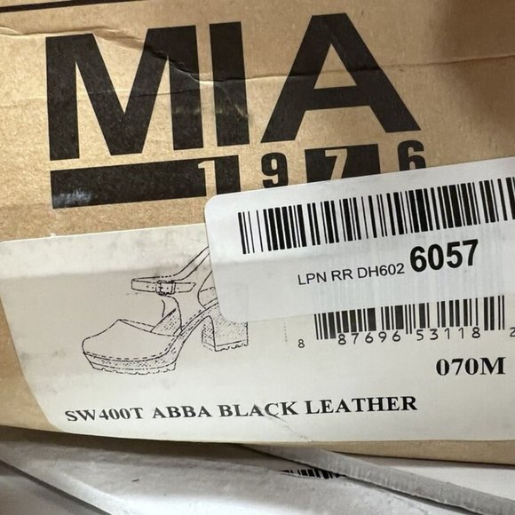 MIA Women's Abba Clog Black Leather, Size US7 M EU37 - Picture 6 of 6